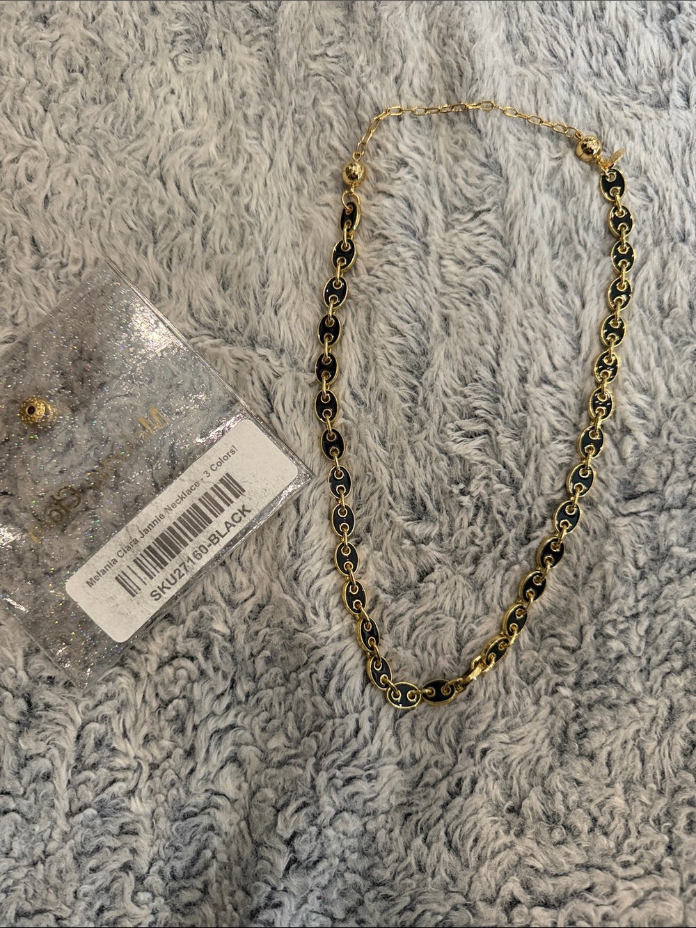Jannie Necklace -Melania Clara/ By Alexa Rae -Gold and Black